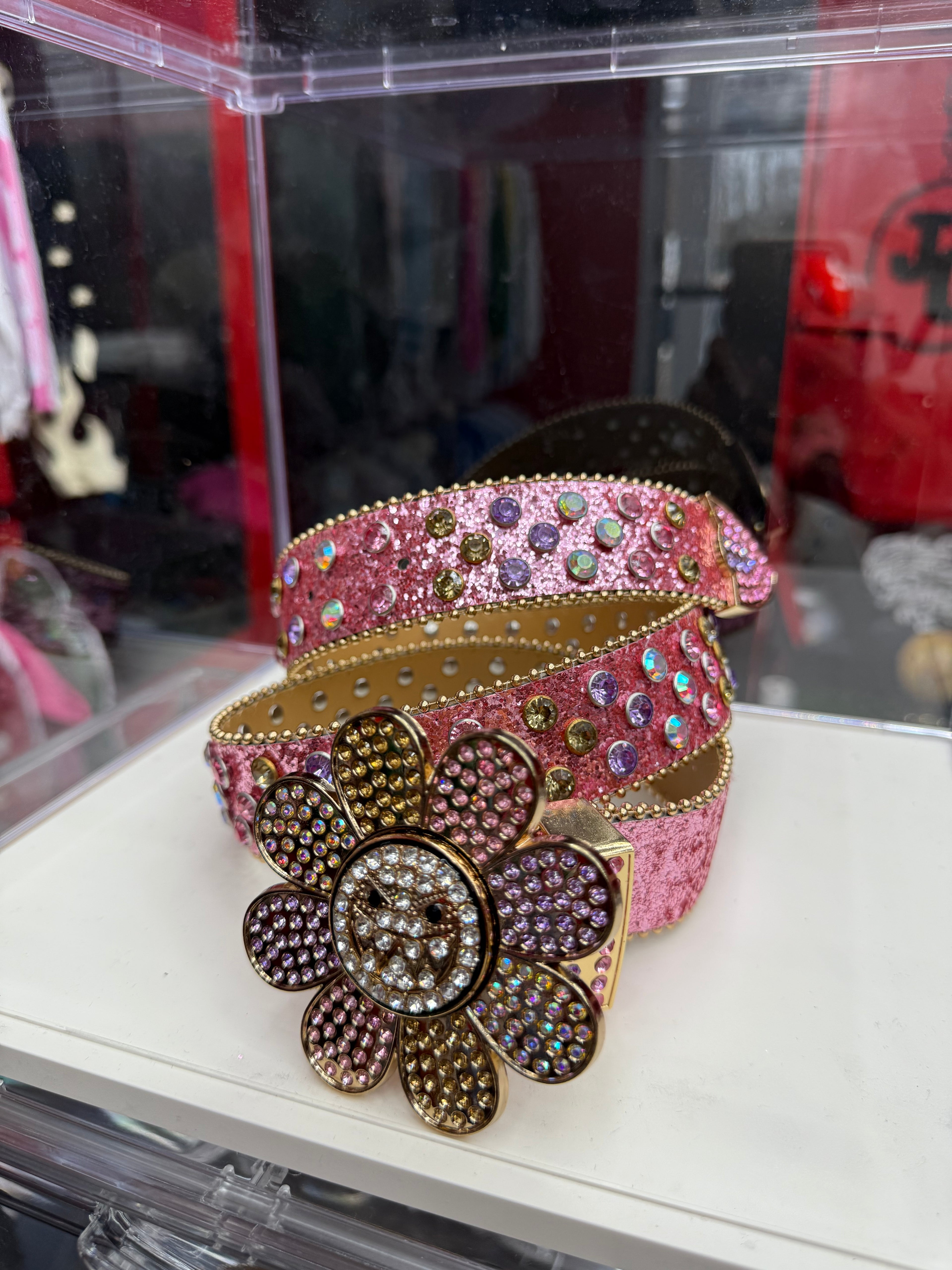 PINK THEME STONED BELT