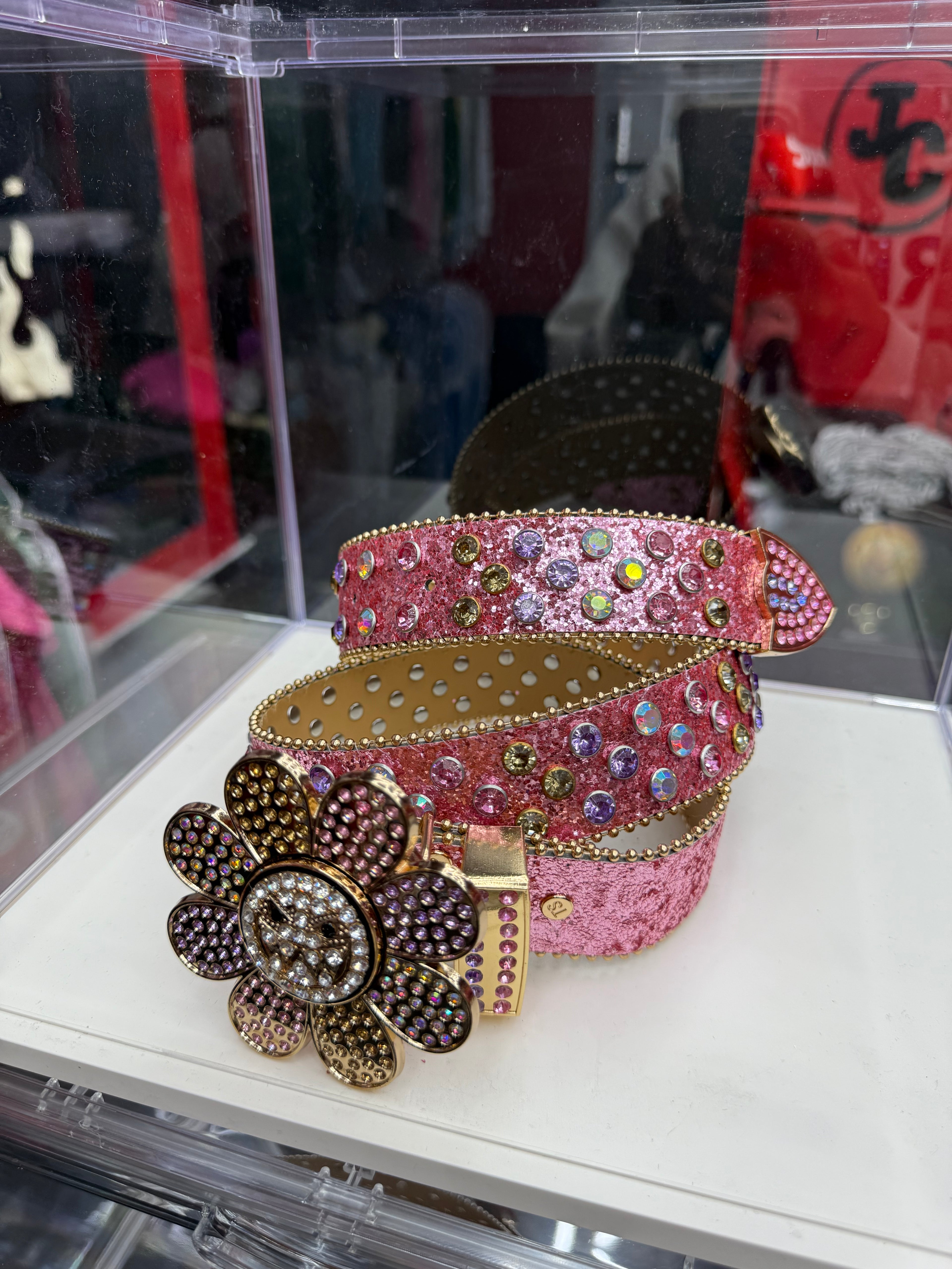 PINK THEME STONED BELT