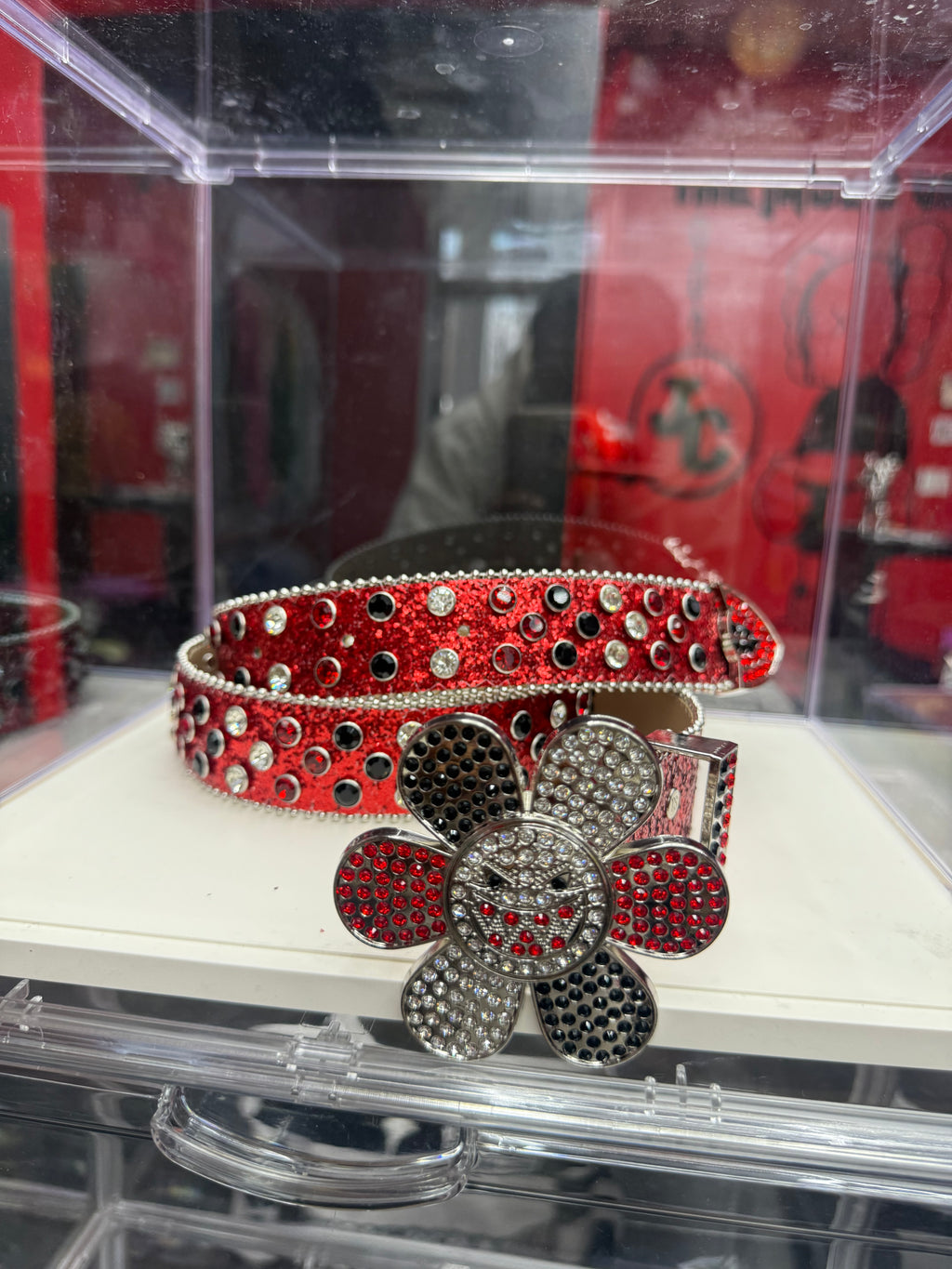 RED THEME RHINESTONE BELT
