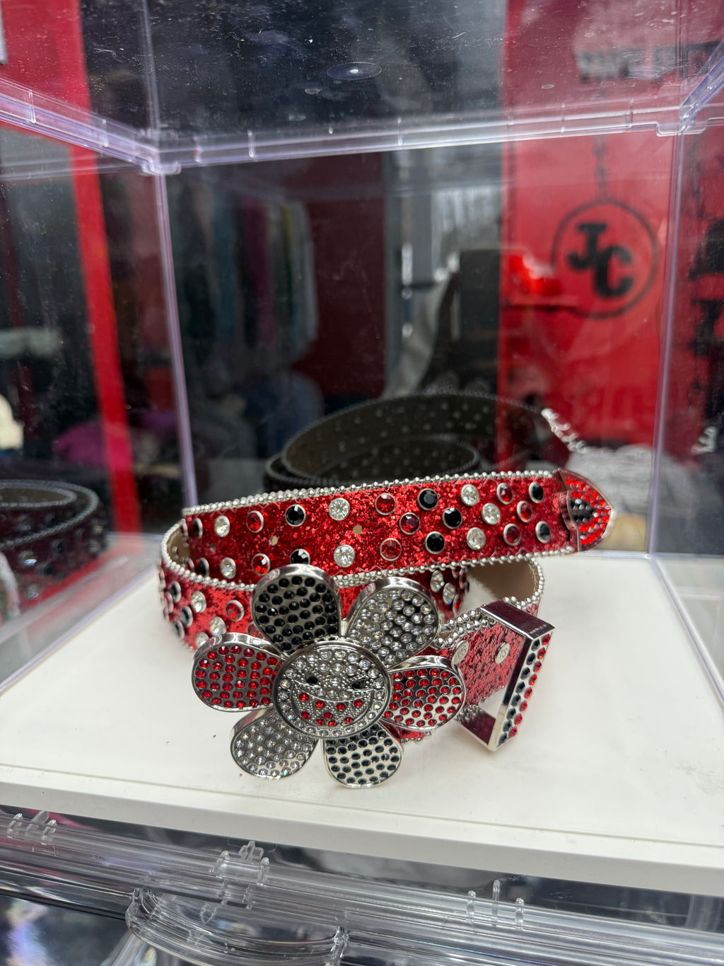 RED THEME RHINESTONE BELT