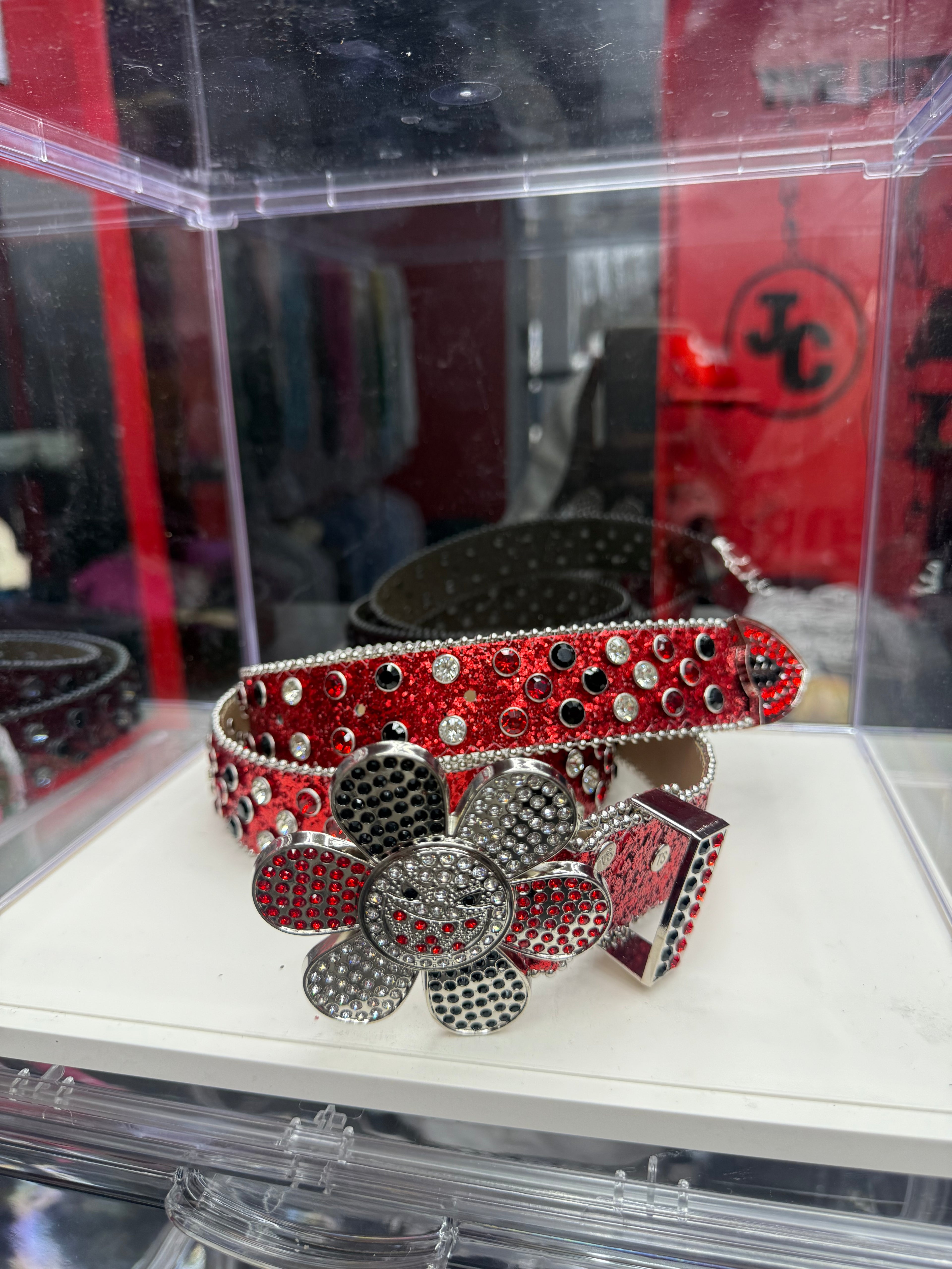 RED THEME RHINESTONE BELT